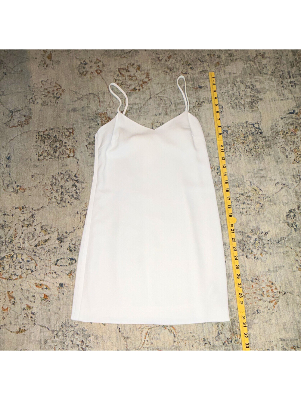 Trina Turk White Sleeveless V-Neck Solid Slip Dress Short Petites Sz P A369